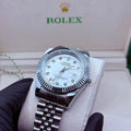 Rolex automatic movement silver with white dial