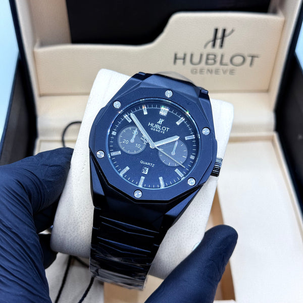 Hublot diamond cut black with black dial