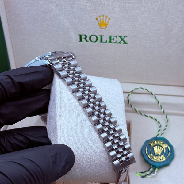 Rolex automatic movement silver with green dial