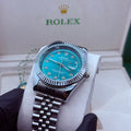 Rolex automatic movement silver with green dial